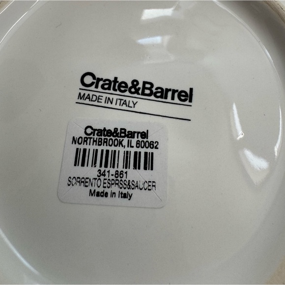 New! EXCLUSIVE Crate&Barrel 🍋🇮🇹✨Sorrento White Espresso Cup & Saucer LIMITED ED - Picture 4 of 6
